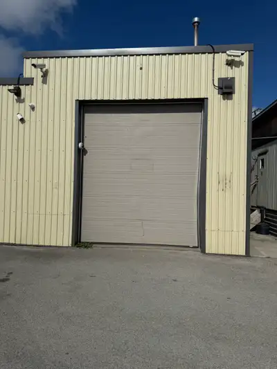 Shop for rent Has a bathroom 1 overhead door Heat and water included Hydro at tenants expense Office...