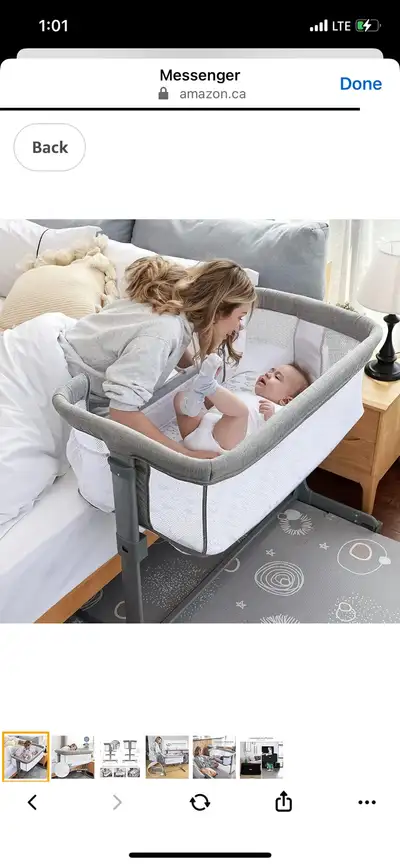 TCBunny 2-in-1 Baby Bassinet & Bedside Sleeper, View more