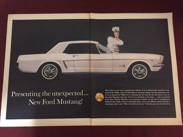 1964 Ford Mustang Double Page Original Ad in Arts & Collectibles in North Bay