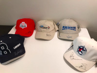 Vintage signed NHL hockey hat lot . 3 goalie , Sundin, Lindros .
