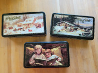 3 MOIRS Chocolate collector tins