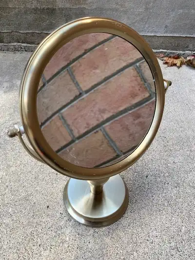 Mirror - Bathroom Vanity Makeup Mirror This is a bathroom vanity makeup mirror. Heavy base, all stee...