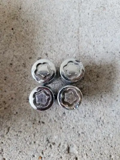 Chrome wheel lock set and bolts