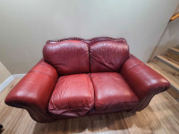 Comfy leather love seat
