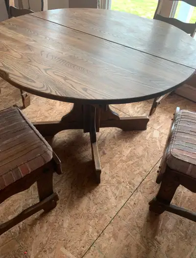 Oak Dining Table with 6 Chairs and extender , View more