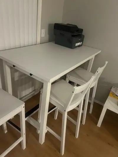 IKEA NORDVIKEN Dining Table + 3 Chairs (Used – Price Negotiable), View more
