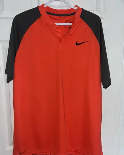 2 Nike Dri-fit Golf Polos basically brand new worn once. White - Size L but fits like XL Orange(more...