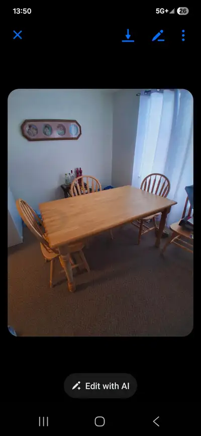 Dining room table with 4 chairs, View more