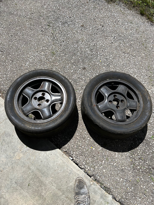15” Hoosier  4x100 rims with slicks  in Tires & Rims in Mississauga / Peel Region