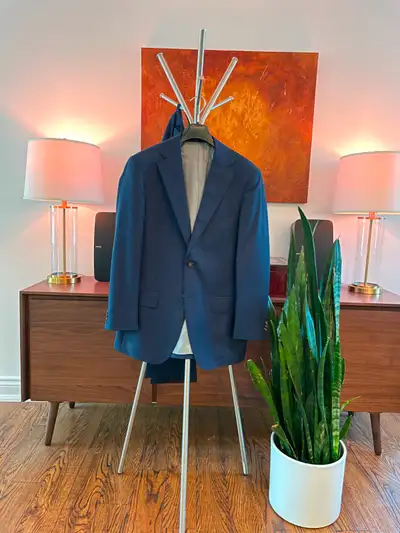 SuitSupply Navy Pure Wool Super 110 Suit & Pants 48R W38, View more