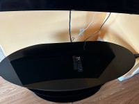  Stylish Oval Black Glass TV Stand 