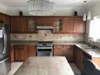Full Solid Oak Cabinets with Granite Countertops and Island