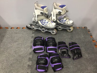 Kids rollerblades shoes size 11 -1 with protection gears 
