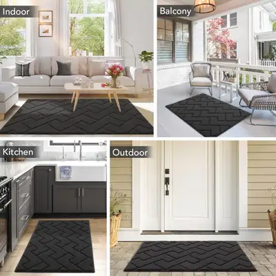 Brand new in package. Charcoal grey Durable & NON-SLIP: Our Indoor Doormat is made of high-quality a...