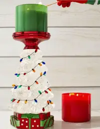 Bath & Body Works Water Globe  Christmas Tree Candle Holder
