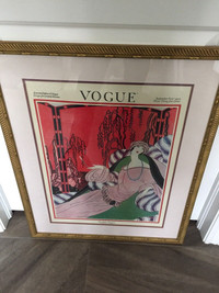 Helen Dryden Print Vogue Woman Framed Art Deco Lithograph