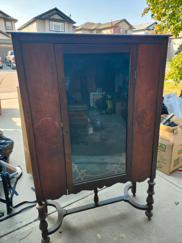 For Sale. Antique China cabinet with glass door. $150. OB in Dressers & Wardrobes in Edmonton