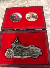 Vintage Motorcycle Folding Pocket Knife with case just displayed