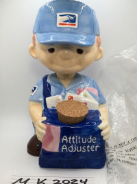 Bobble Buddy Postman Attitude Adjuster Bank Ceramic Bobblehead