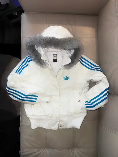 Adidas girls’ white jacket, View more