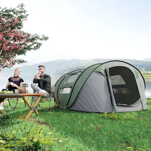 Outsunny 4 Person Dome Camping Tent, Automatic Pop Up in Fishing, Camping & Outdoors in Markham / York Region - Image 8