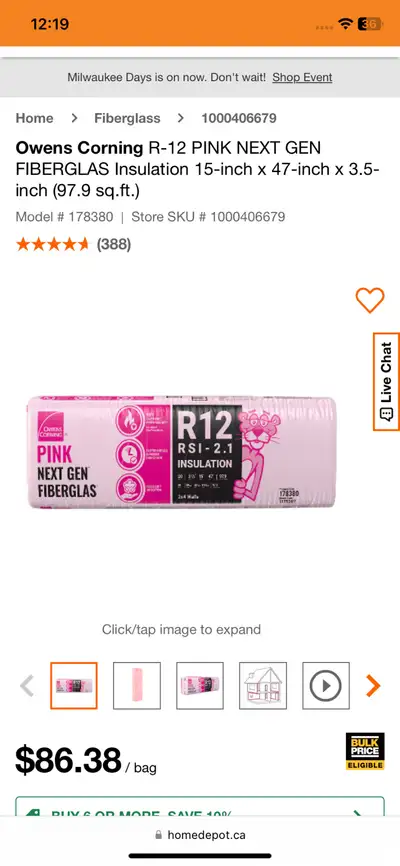 WHOLESALE PRICING - Insulation R20, R12, Blown, Rigid Foam, View more