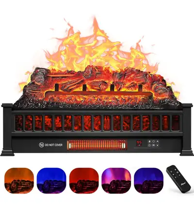 REALISTIC 26” Electric Fireplace Log Set Heater with Glowing Emb, View more