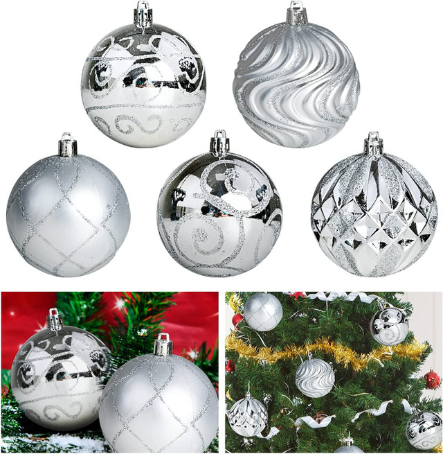 3.15" Christmas Ball Ornaments 16 pcs Xmas Tree Hanging Silver in Other in City of Toronto