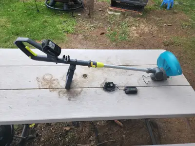 Yardworks 20 V Cordless Telescopic GrassTrimmer Edger Weedwacker, View more