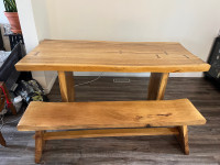 Live Edge table and bench