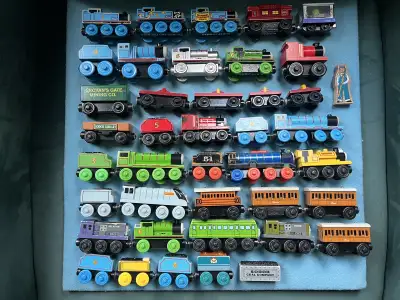 Assorted wooden Thomas the tank engine trains Pick up in Abbeydale NE Gordon and tender $30sold Talk...