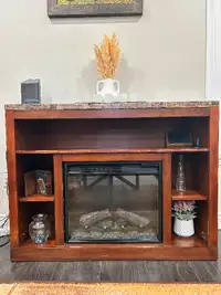 Wooden electric fireplace