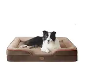 New XL Dog Bed 42x32x7 Inches - Brown Rectangle - With Sides