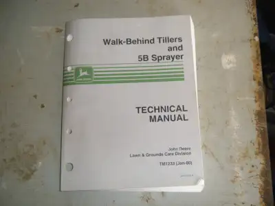 John Deere Walk Behind Tillers, 5B Sprayer Technical Manual, View more