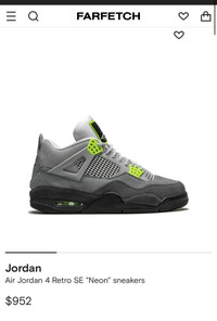 Air Jordan’s retro 4 neon edition