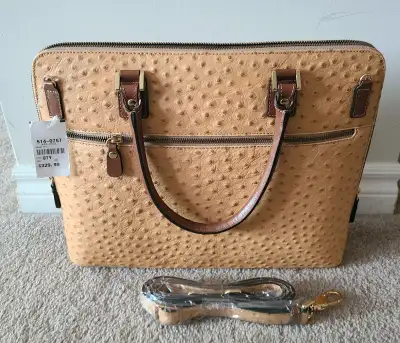 BNWT -  The Trend - Women's Real leather Camel Briefcase Handbag, View more