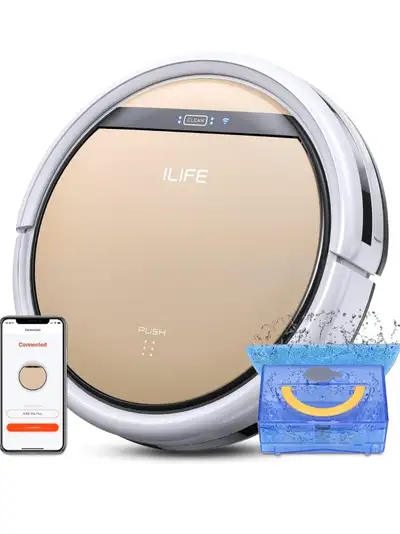 ILIFE V5s Plus Robot Vacuum and Mop Combo, Works with 2.4G WiFi, Alexa/App/Remote Control, Automatic...