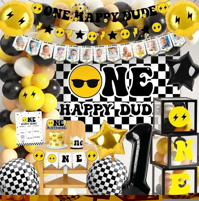 "One Happy Dude" 1st Birthday Party Decorations Pack-Selection D in Multi-item in City of Montréal - Image 8