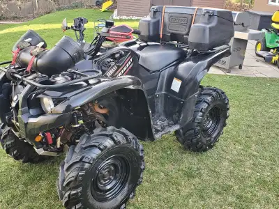 2010 700 grizzly full aluminum skid plate rear box stereo heated grips and thumb warmers lift kit an...