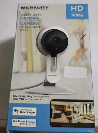 I'm selling a brand new Merkury Innovations smart Wi-Fi camera that captures video in 1080p HD, allo...
