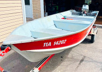 14' aluminum  boat,  motor and trailer