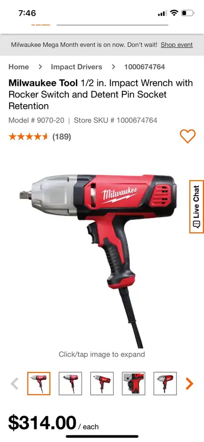 Milwaukee Tool 1/2 in. Impact Wrench, View more
