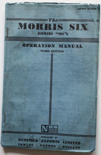 MORRIS SIX 1950 Operation manual