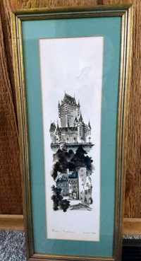 Vintage Chateau Frontenac Watercolor by Serge Paque