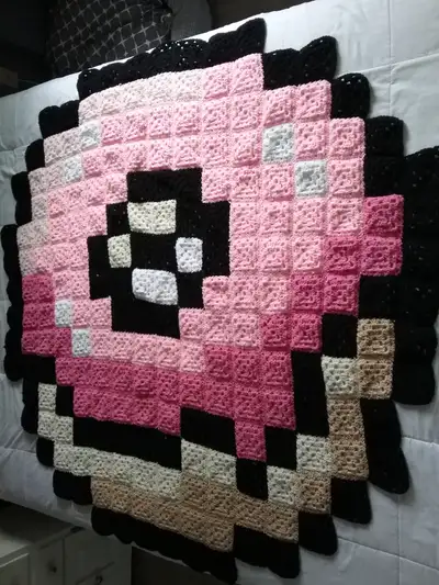Crochet Blanket - Donut Pattern (throw/bed spread/blanket), View more
