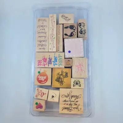 Wood Stamps Birthday Baby Thanks Butterfly Bee Paper Crafts Card, View more