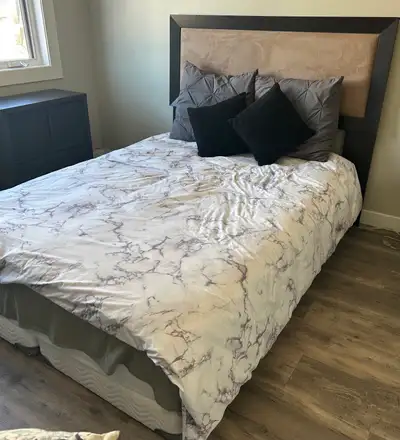 Dynamic Furniture Corp Queen, Suede, Panel Bed, View more