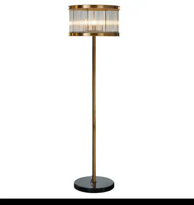 Selling brand new Floor Lamp with bronze, crystals and marble base. opened box for photos. need asse...
