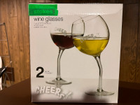 Bent stem wine glasses