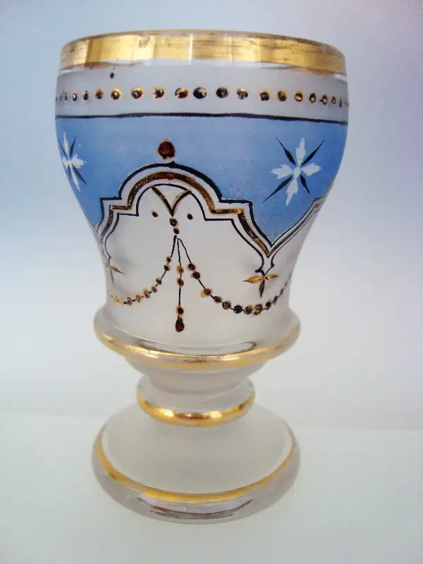 Antique Bohemian/Czech Painted Glass Goblet in Arts & Collectibles in Calgary - Image 3